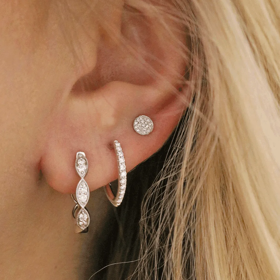 0.07ctw Diamond Pave Stud Earring
