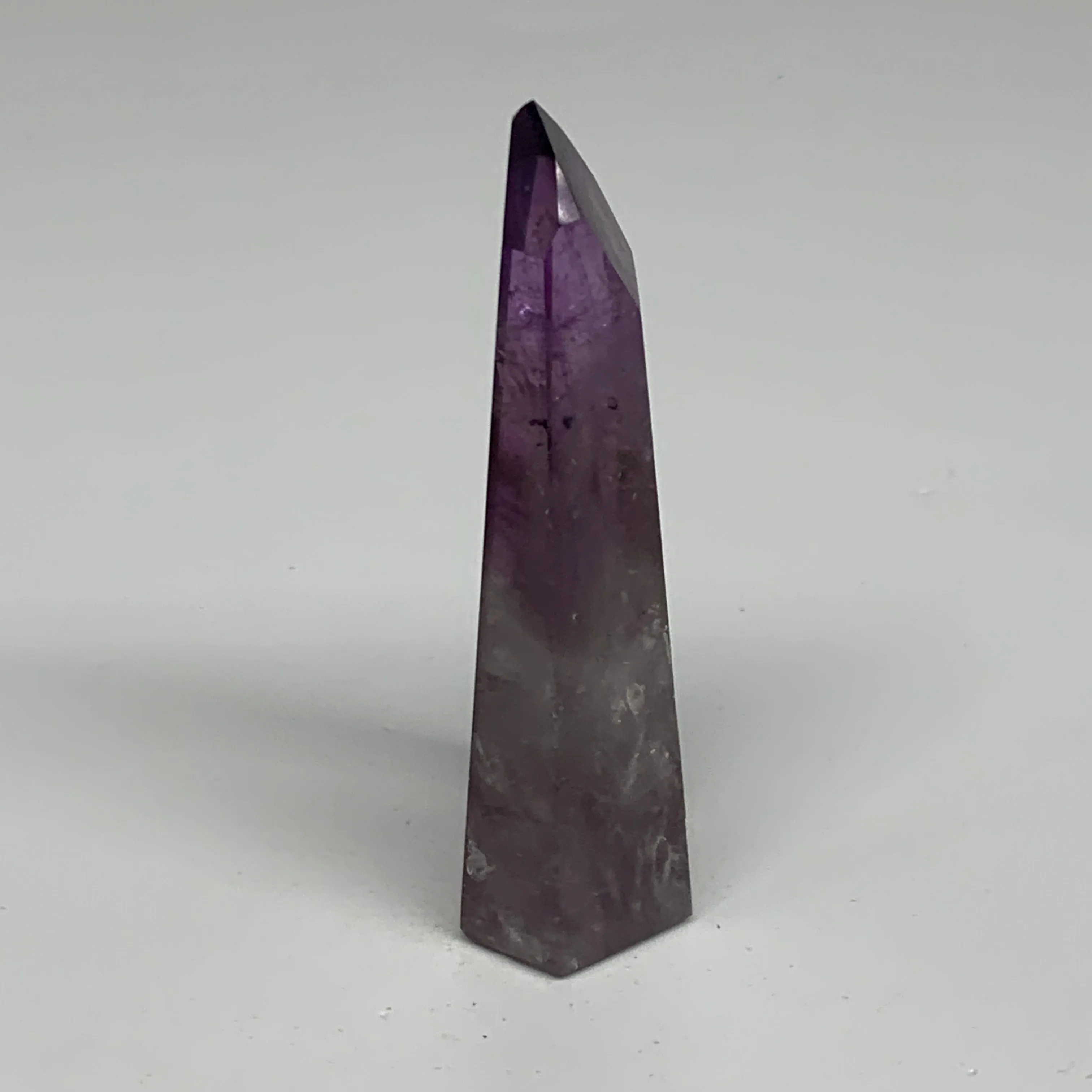 105.7g, 3.7"x1.5"x0.9", Natural Amethyst Tower Point Obelisk @Brazil, B32336