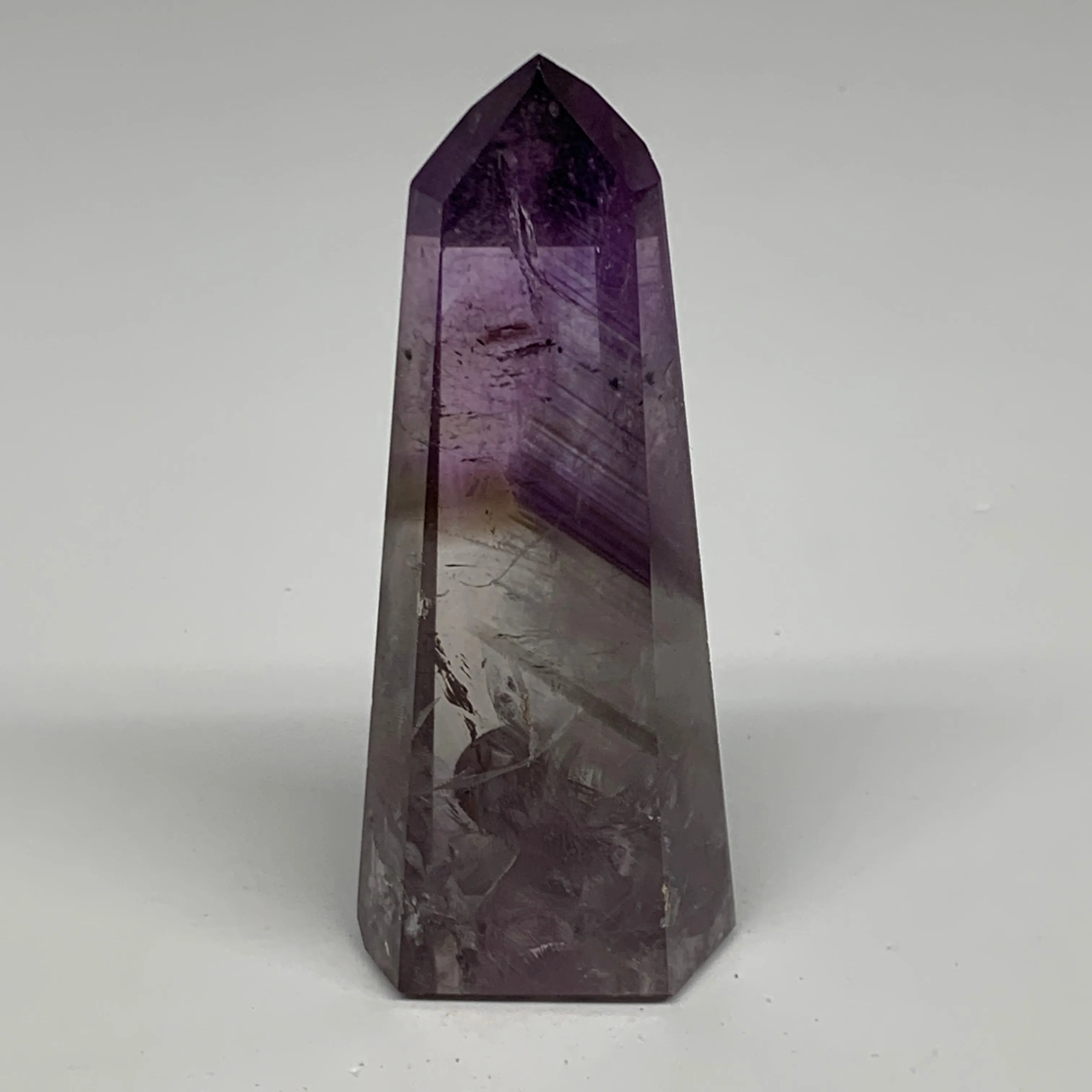 105.7g, 3.7"x1.5"x0.9", Natural Amethyst Tower Point Obelisk @Brazil, B32336