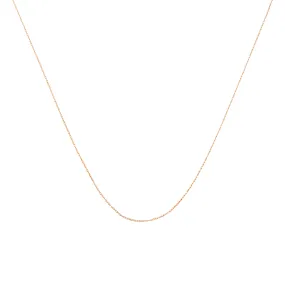 10K Gold 0.5 mm Slender & Dainty Fine Rope Chain Necklace