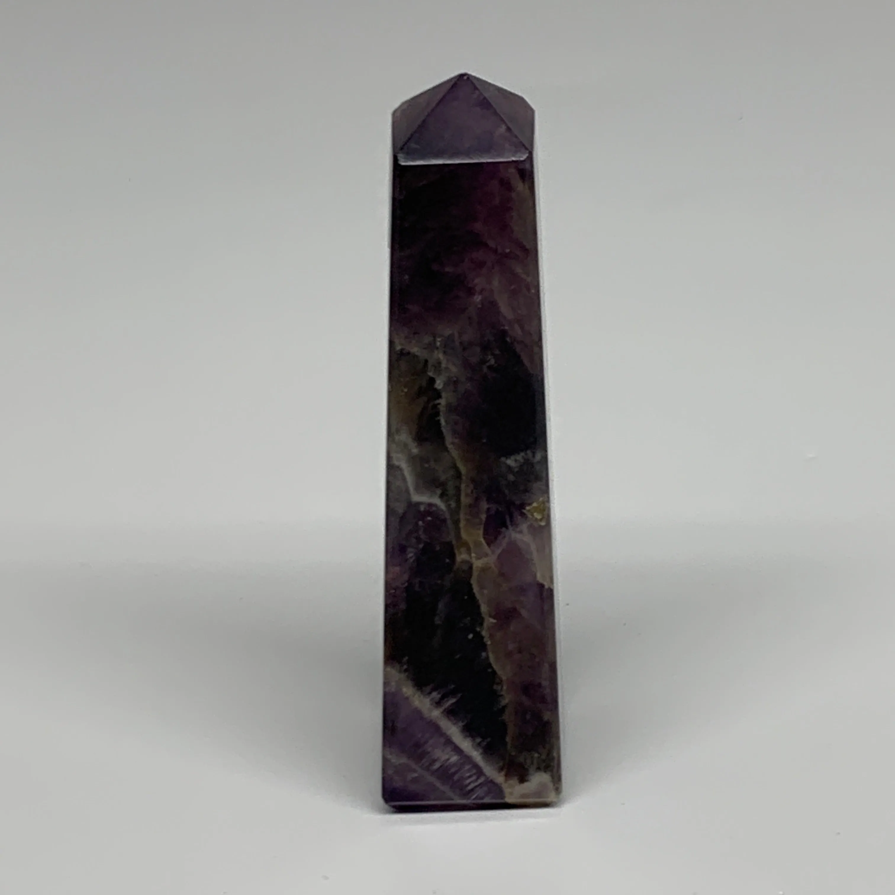 140.3g, 4.3"x1", Natural Amethyst Tower Point Obelisk @Brazil, B31521