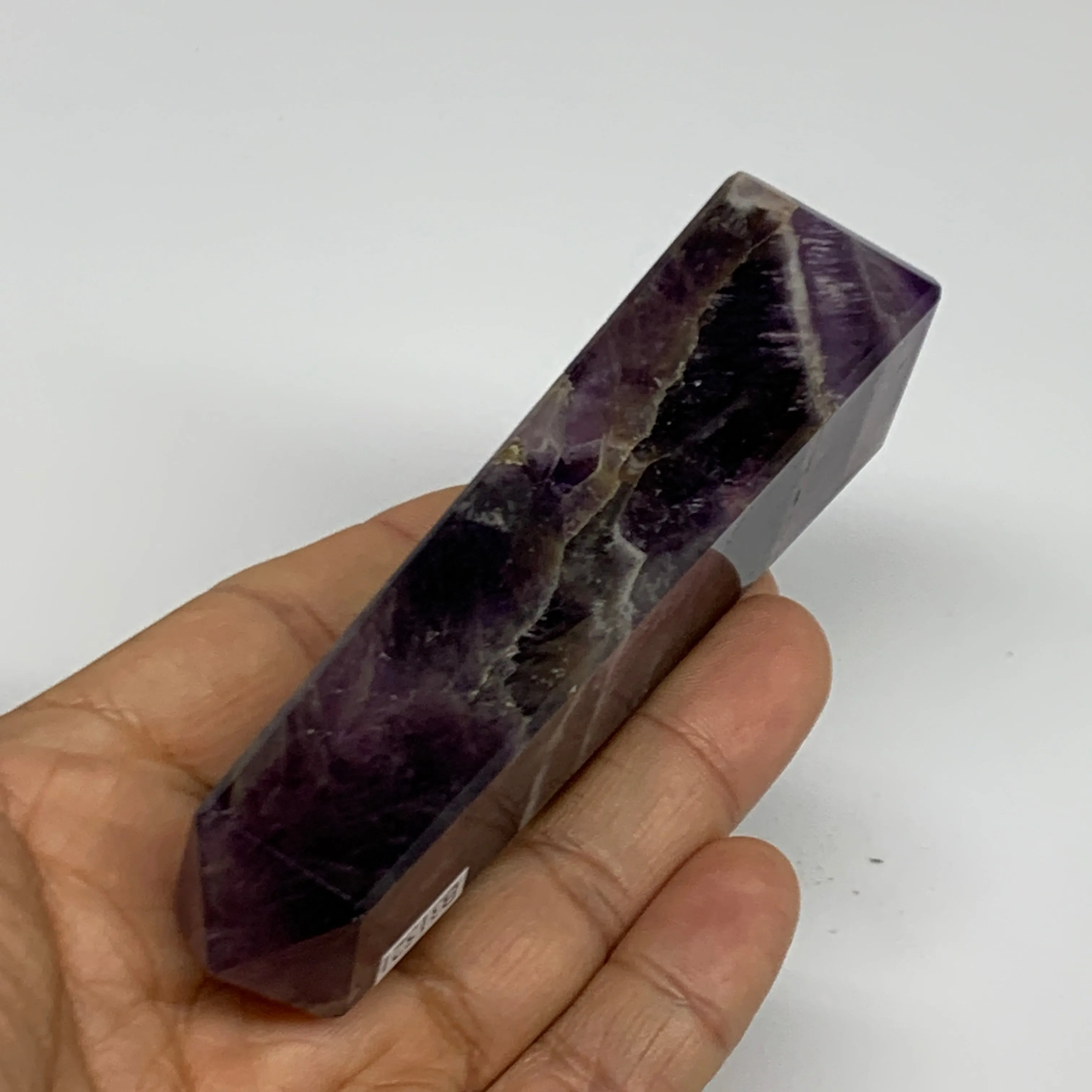140.3g, 4.3"x1", Natural Amethyst Tower Point Obelisk @Brazil, B31521