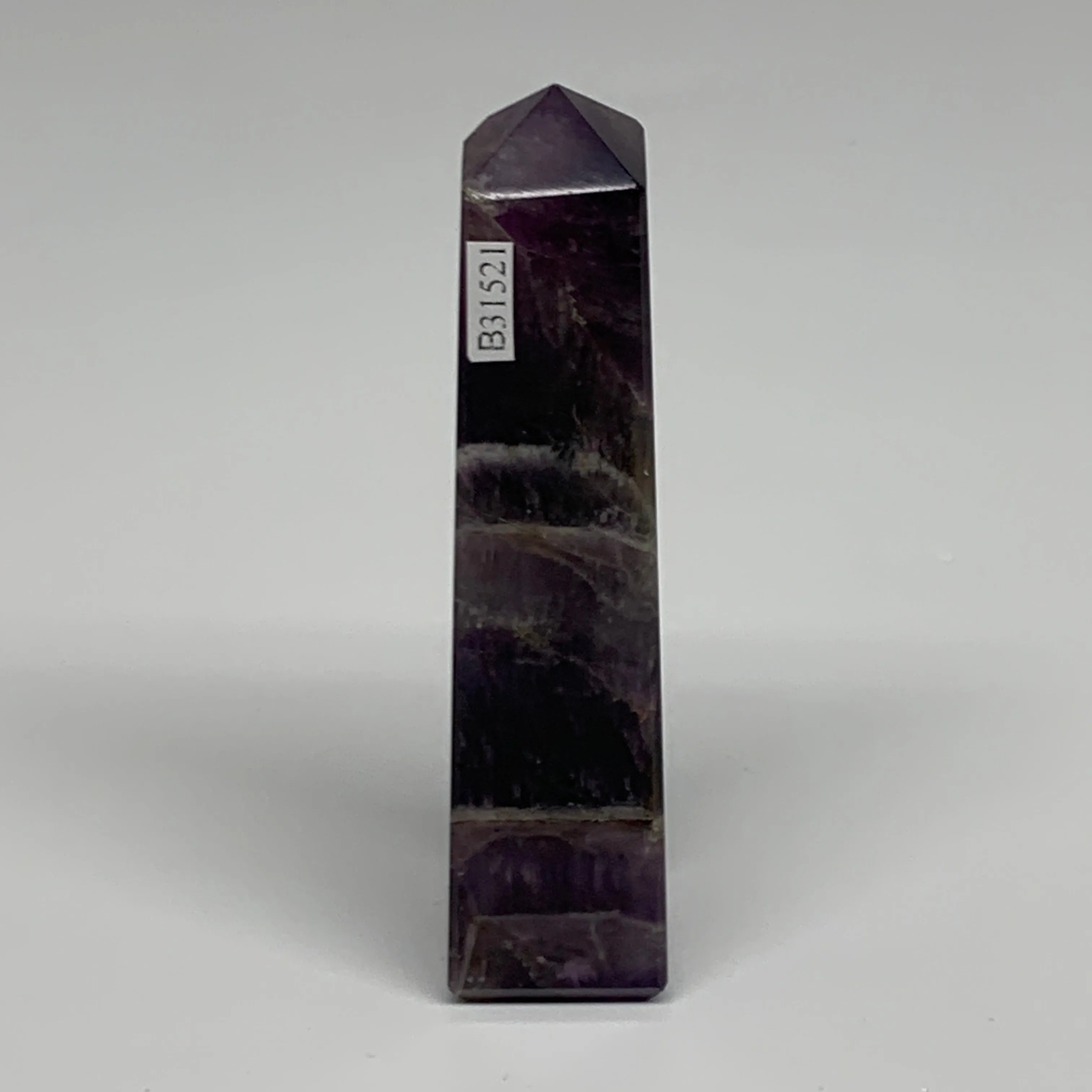 140.3g, 4.3"x1", Natural Amethyst Tower Point Obelisk @Brazil, B31521