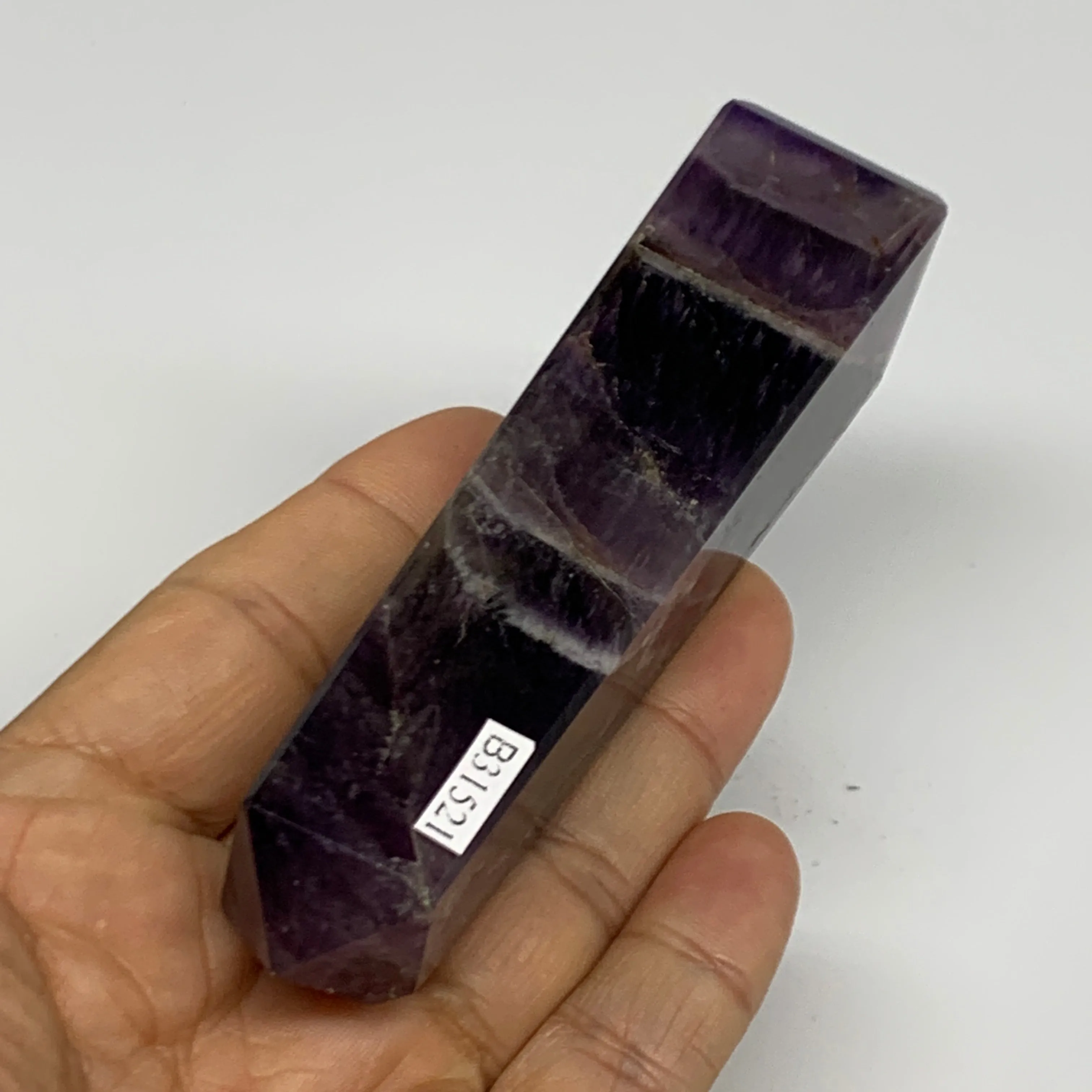 140.3g, 4.3"x1", Natural Amethyst Tower Point Obelisk @Brazil, B31521