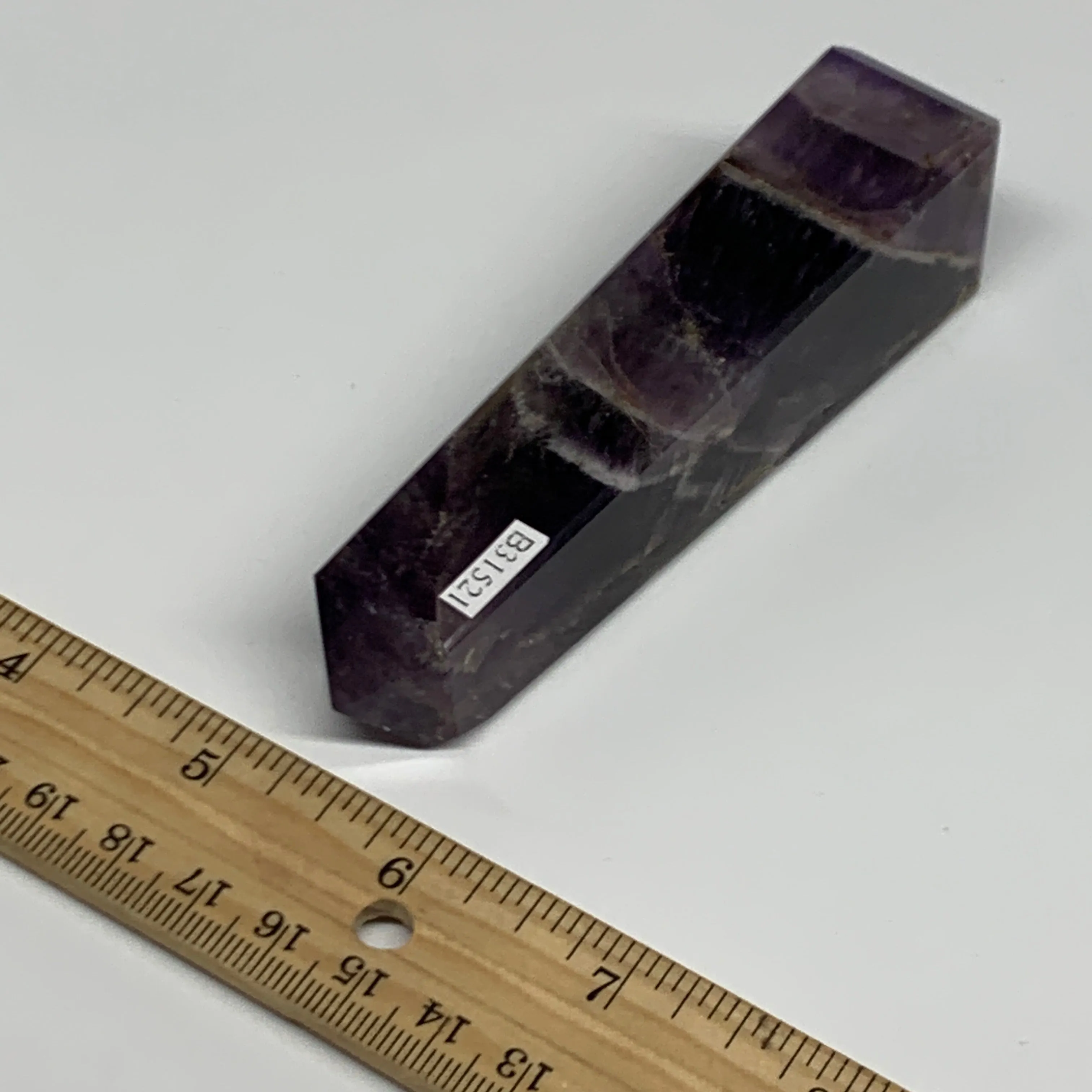 140.3g, 4.3"x1", Natural Amethyst Tower Point Obelisk @Brazil, B31521
