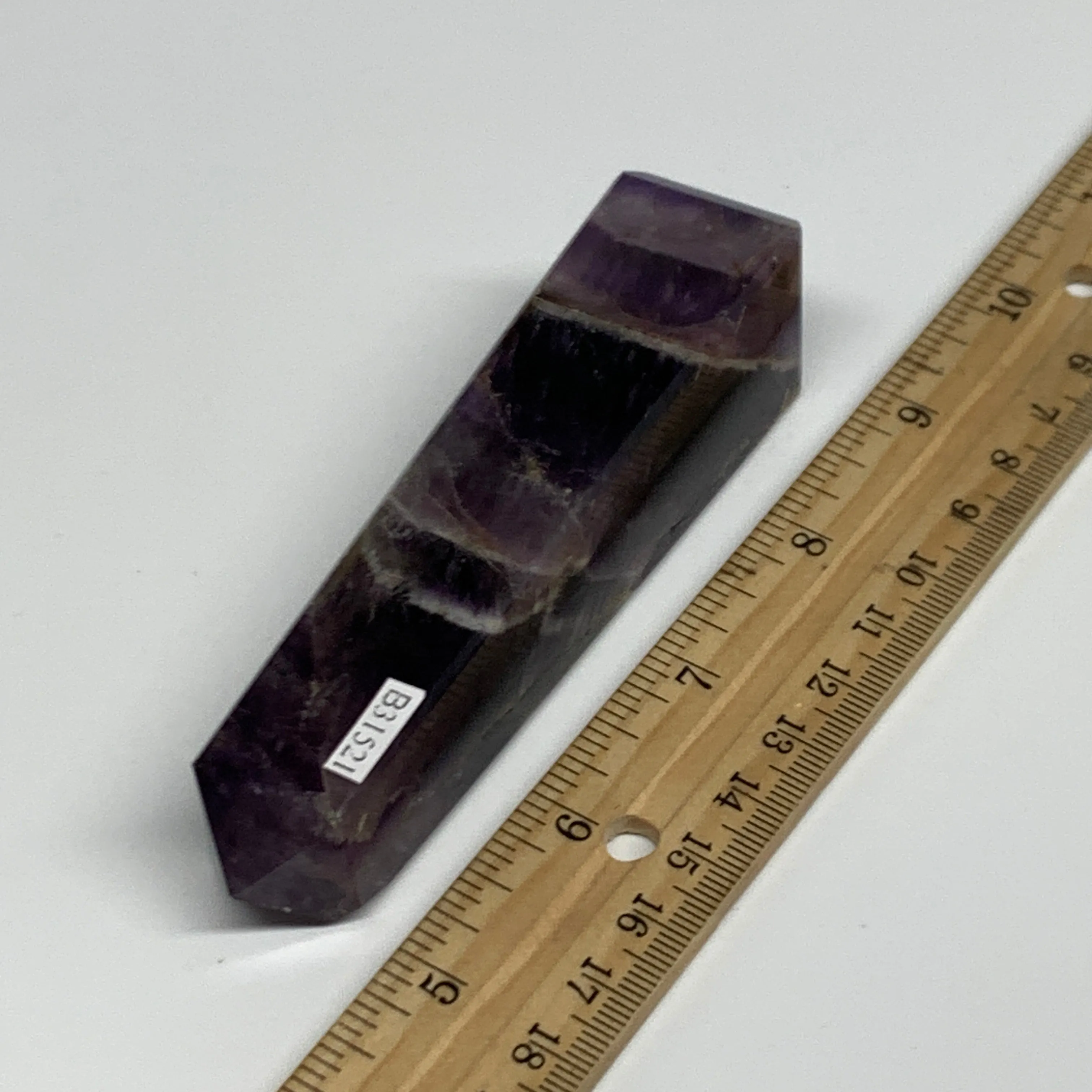 140.3g, 4.3"x1", Natural Amethyst Tower Point Obelisk @Brazil, B31521