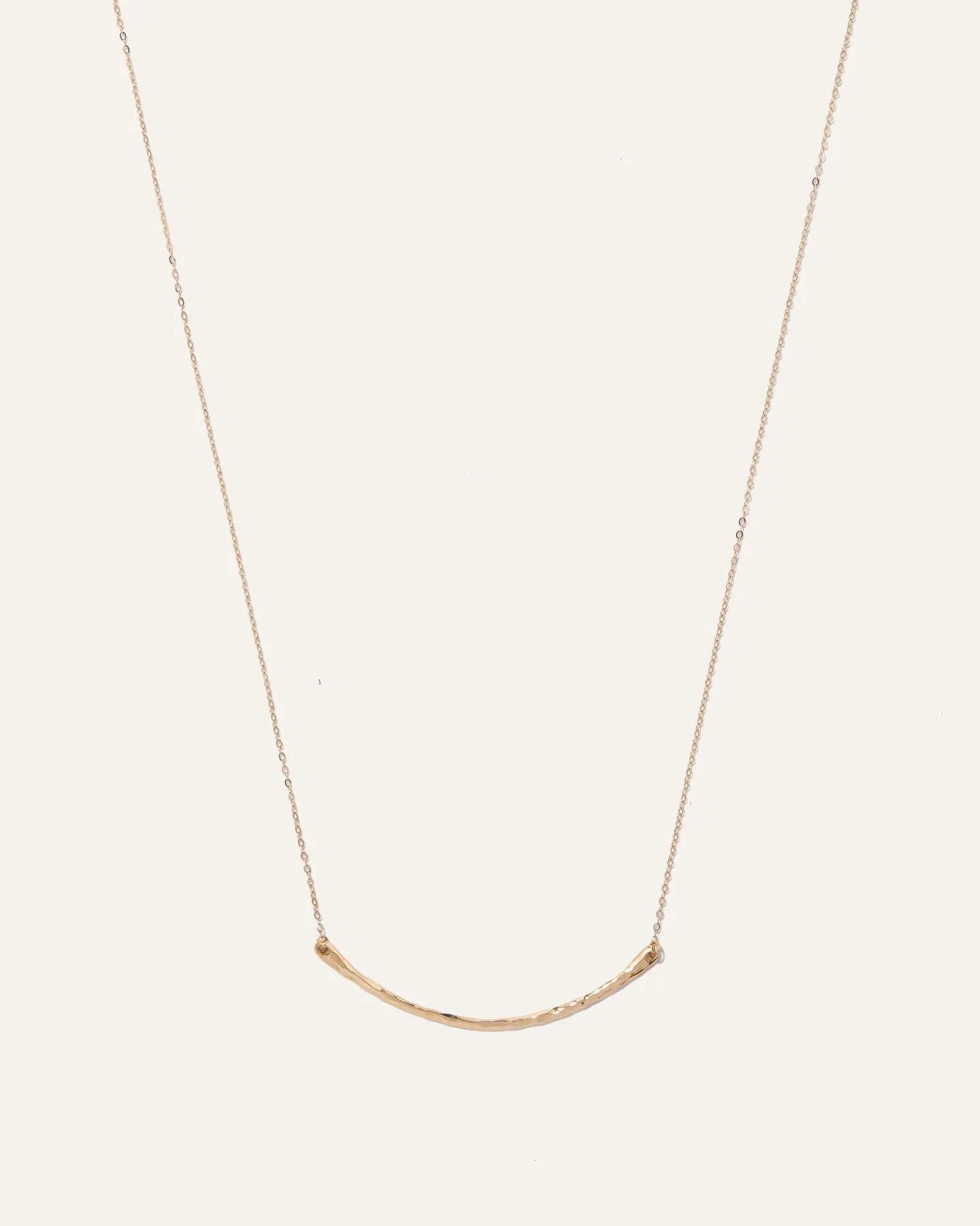14k Gold Hammered Curve Necklace