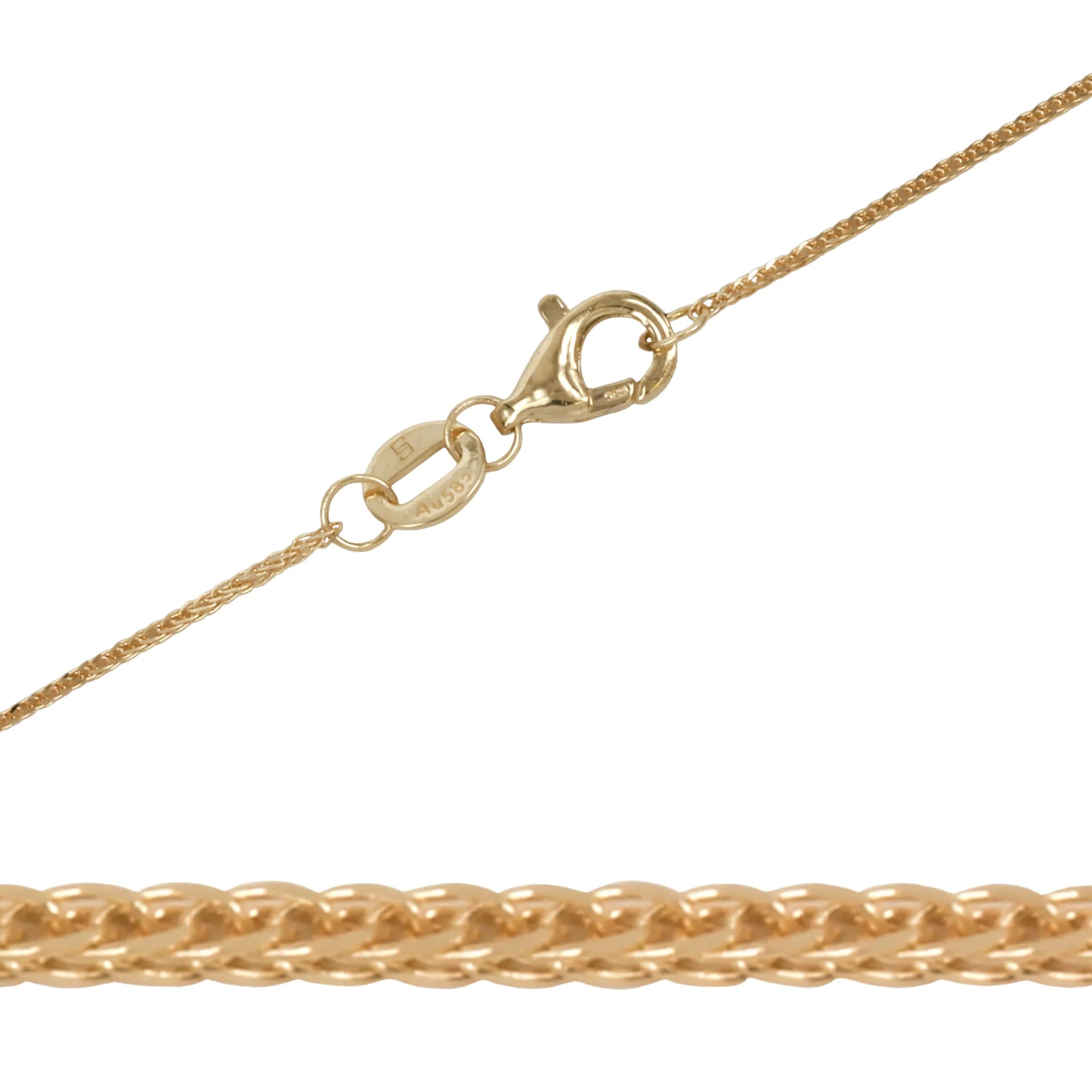 14K Gold Spiga Chain Necklace 0.5mm 16" - 18" - 20" SF1298K14