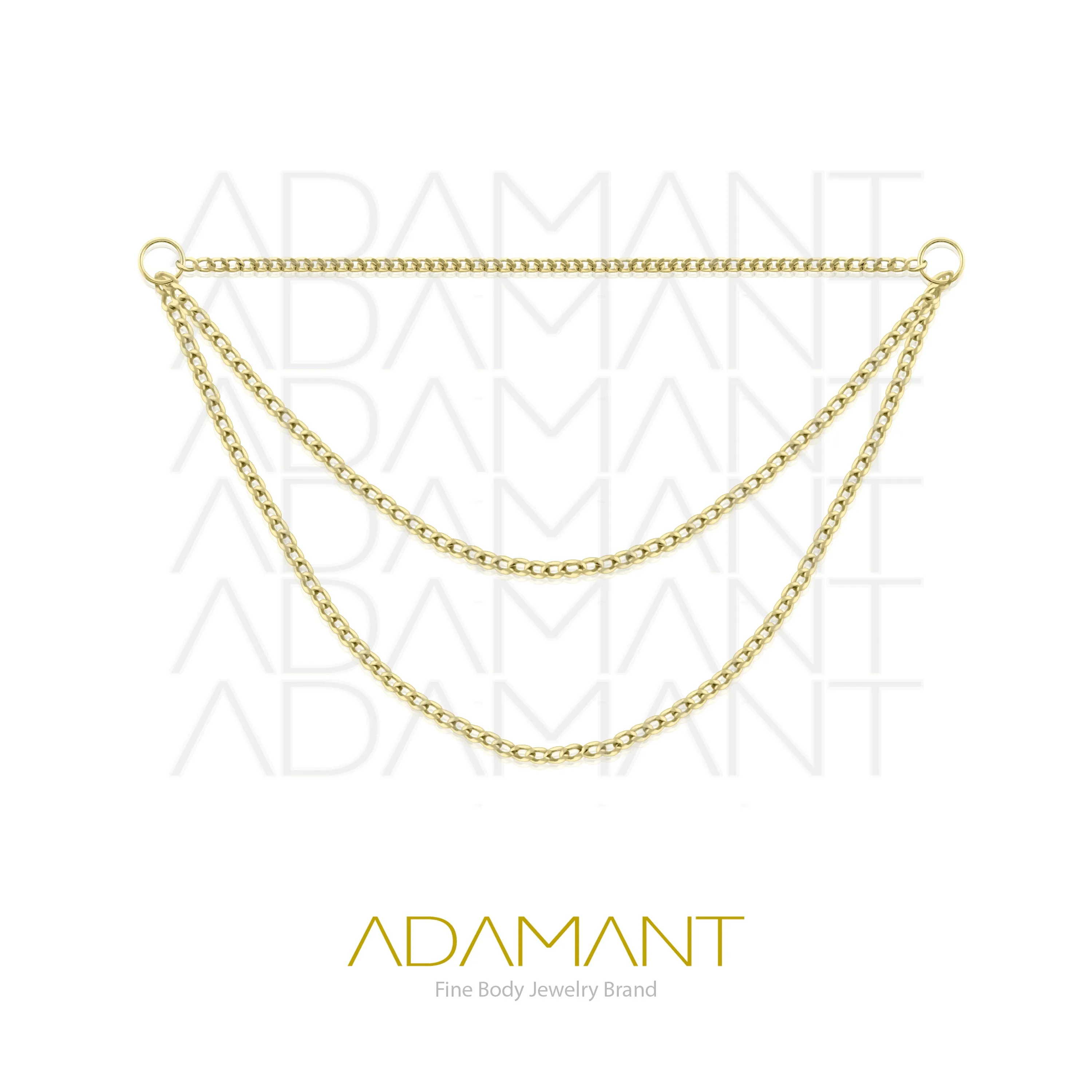 14K Solid Gold Chain, Nickel Free Triple Figaro, Hanging Chain