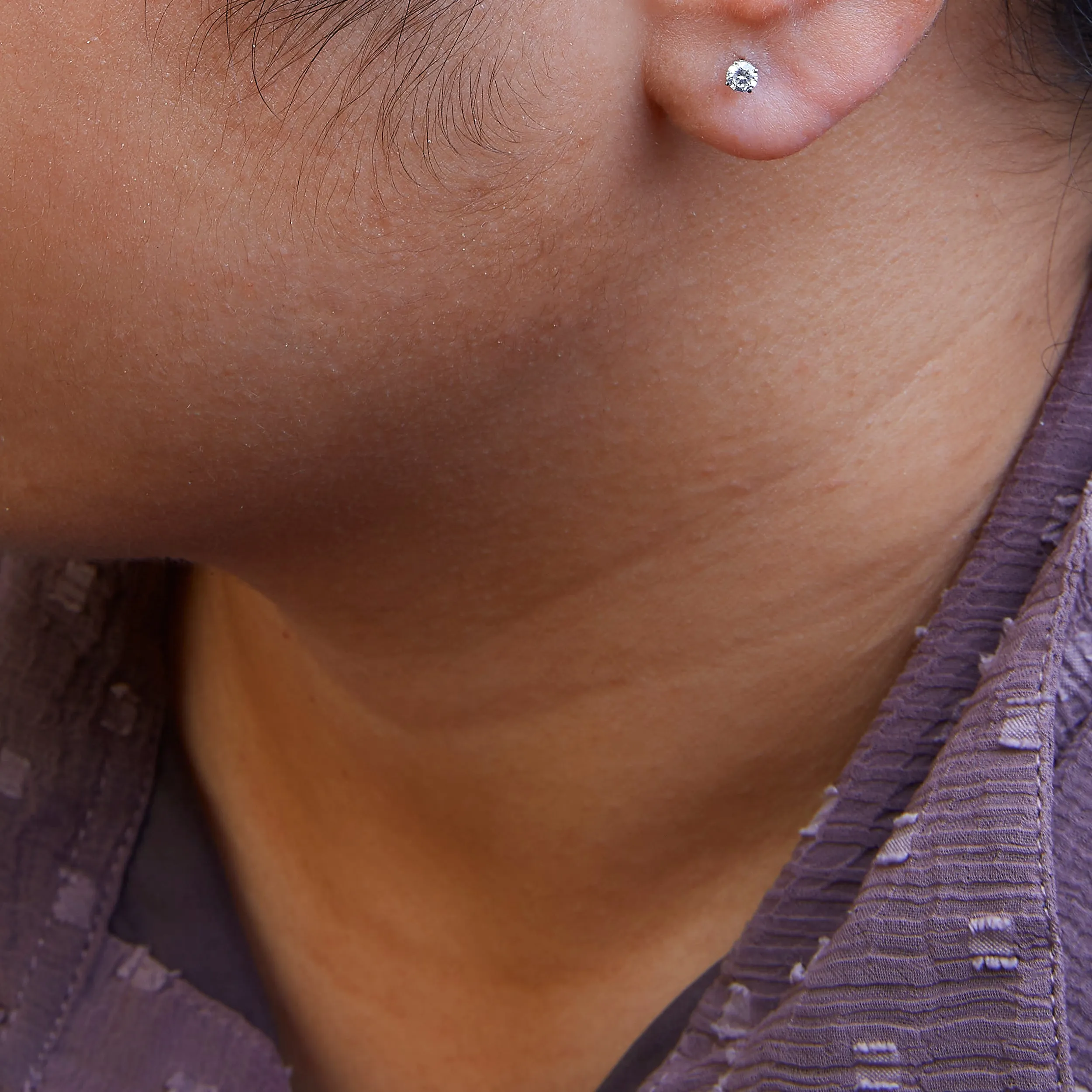 14K White Gold 3/8 Cttw Round Brilliant-Cut Near Colorless Diamond Classic 4-Prong Stud Earrings