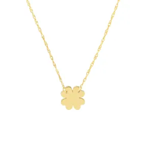 14K Yellow Gold Adjustable Clover Necklace by Midas Chain