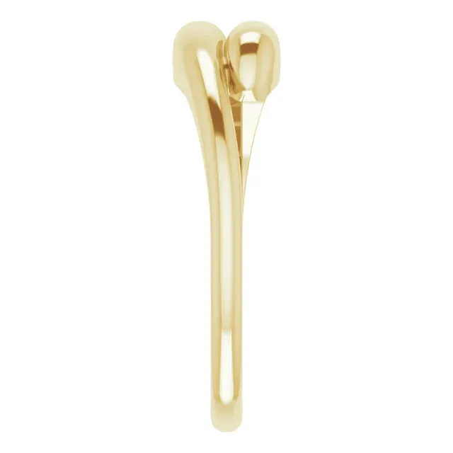 14K Yellow Gold Domed Bypass Ring