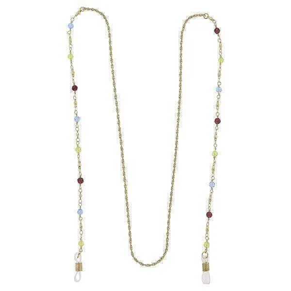 1928 Jewelry Multi-Color Beaded Eyeglass Holder Chain Necklace 32"