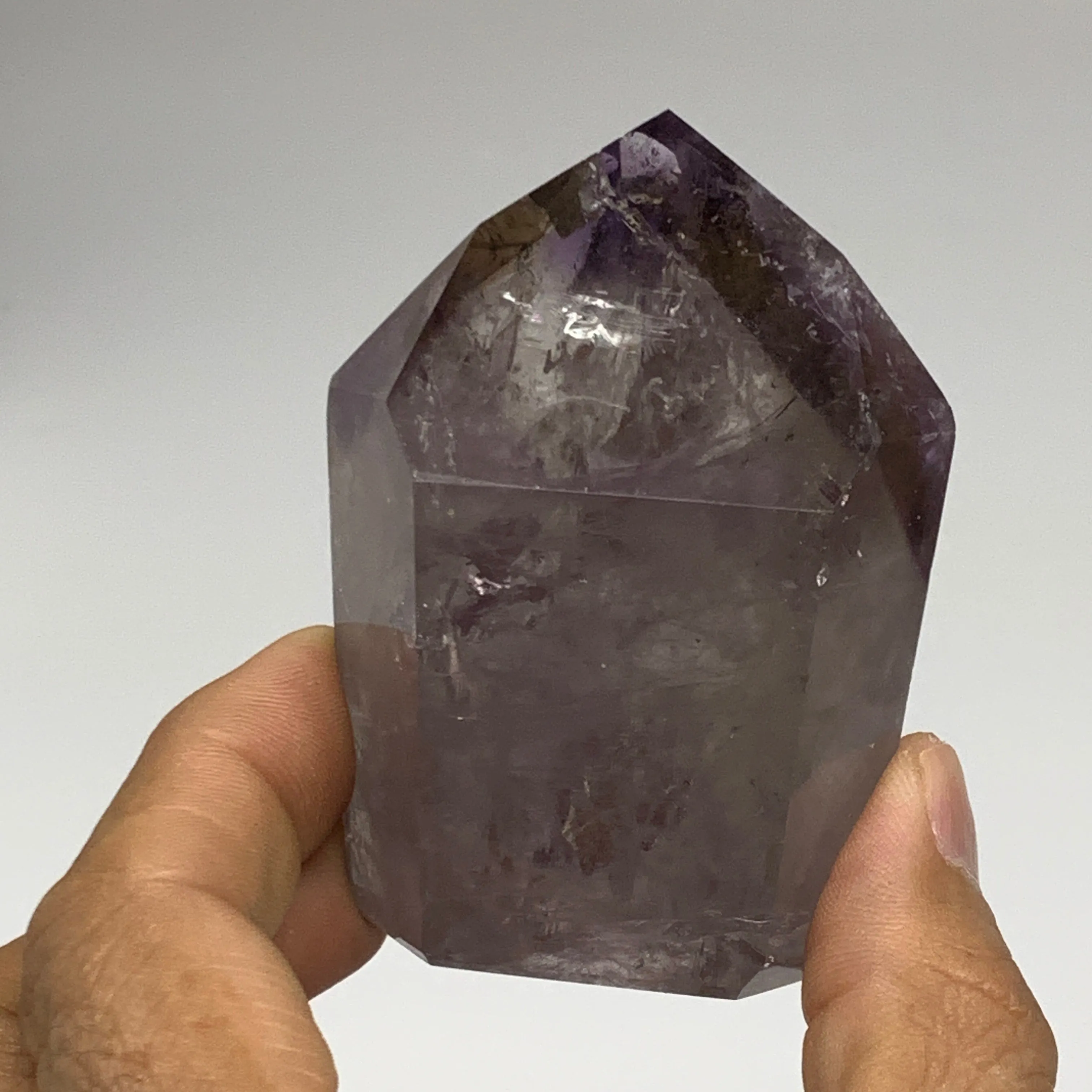 194.3g, 2.8"x2.1"x1.4", Natural Amethyst Tower Point Obelisk @Brazil, B32272