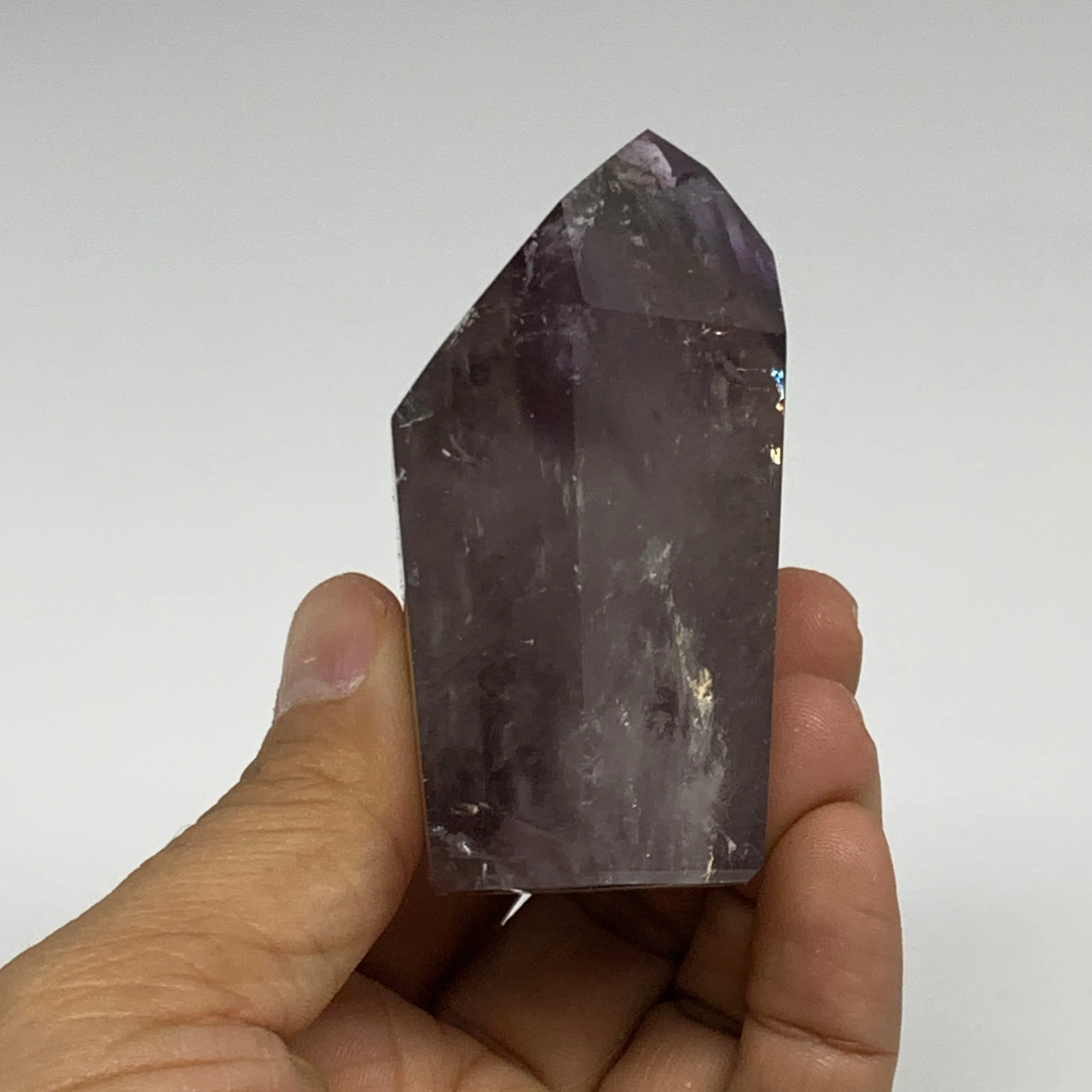 194.3g, 2.8"x2.1"x1.4", Natural Amethyst Tower Point Obelisk @Brazil, B32272