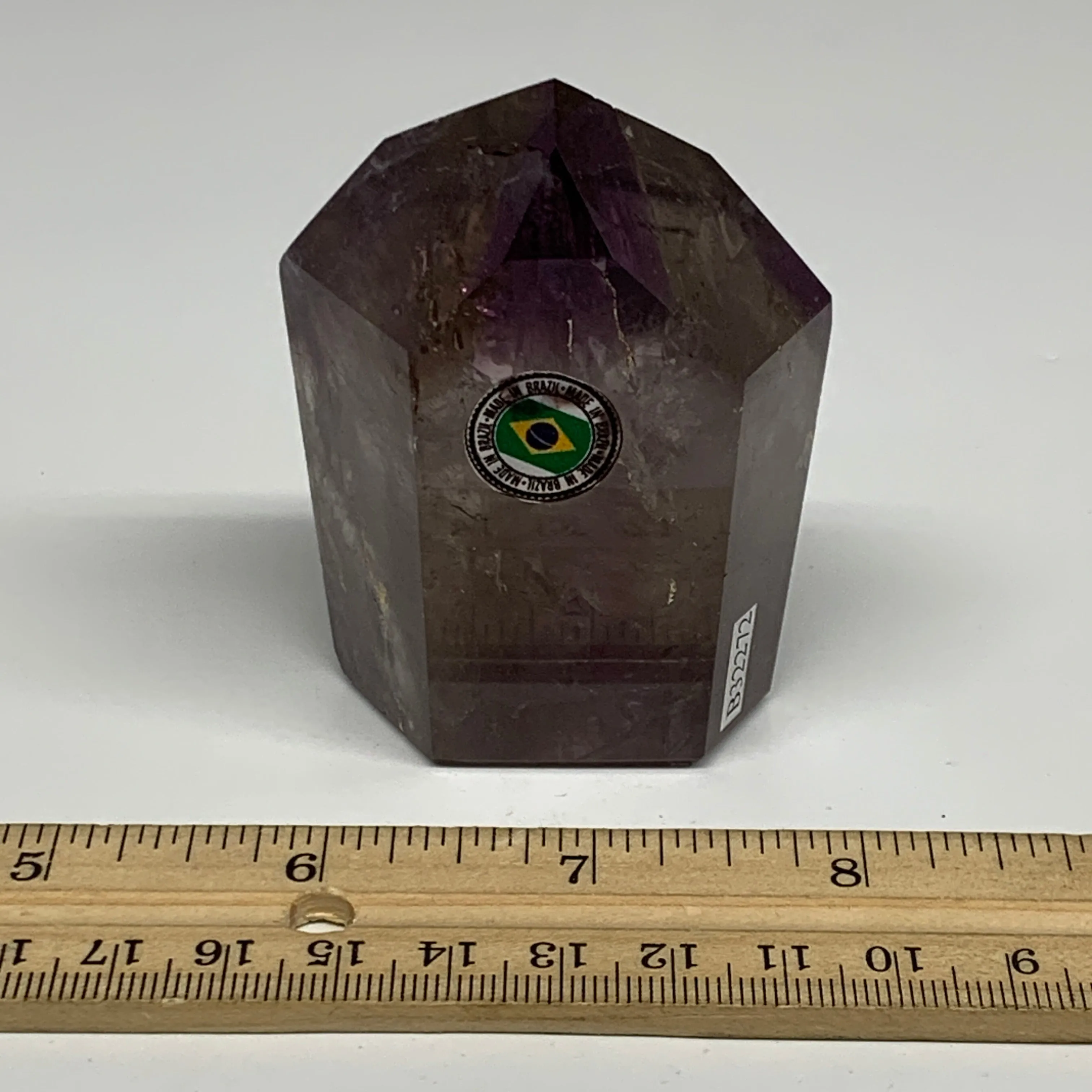 194.3g, 2.8"x2.1"x1.4", Natural Amethyst Tower Point Obelisk @Brazil, B32272
