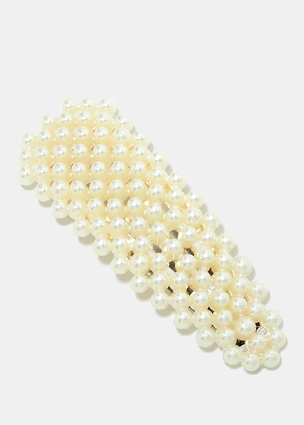 2-Piece Pearl Hair Clip & Hoop Earrings Set