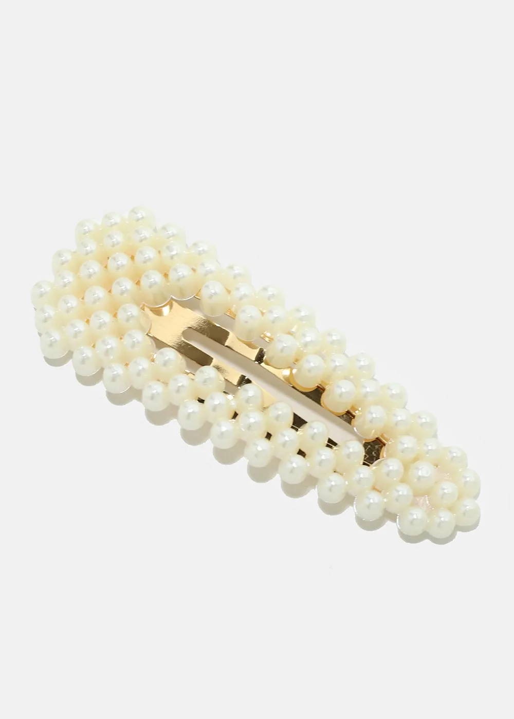2-Piece Pearl Hair Clip & Hoop Earrings Set