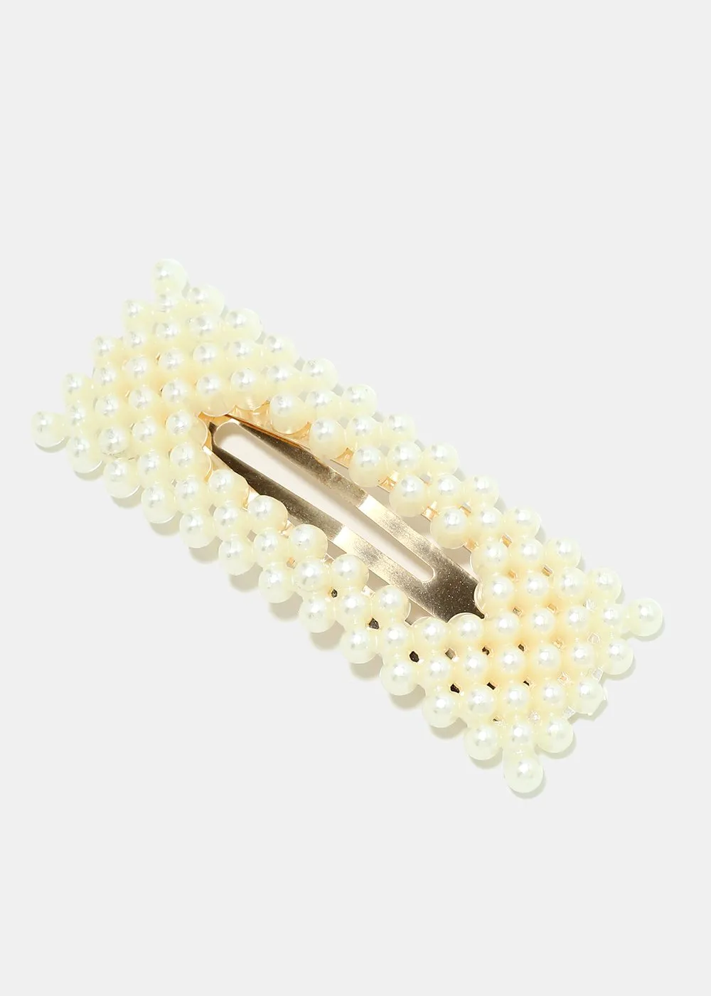 2-Piece Pearl Hair Clip & Hoop Earrings Set