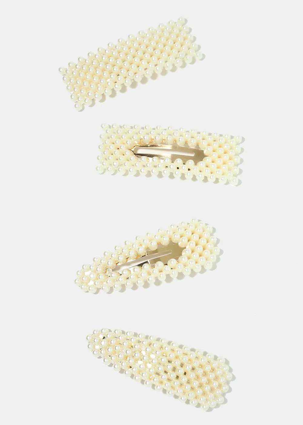 2-Piece Pearl Hair Clip & Hoop Earrings Set