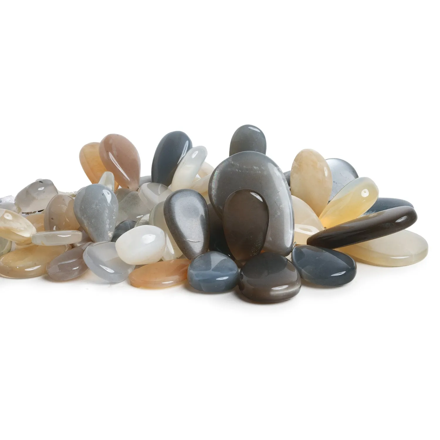 23x16mm Multi Moonstone Plain Pears 9 inch 45 beads