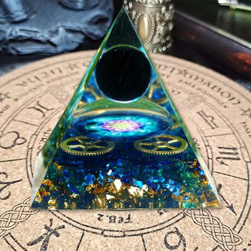 60mm Handmade Pyramid Amethyst Crystal Sphere With Amethyst Natural Cristal Stone