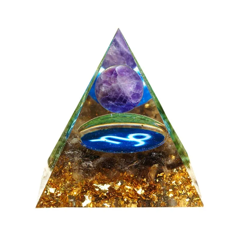 60mm Handmade Pyramid Amethyst Crystal Sphere With Amethyst Natural Cristal Stone