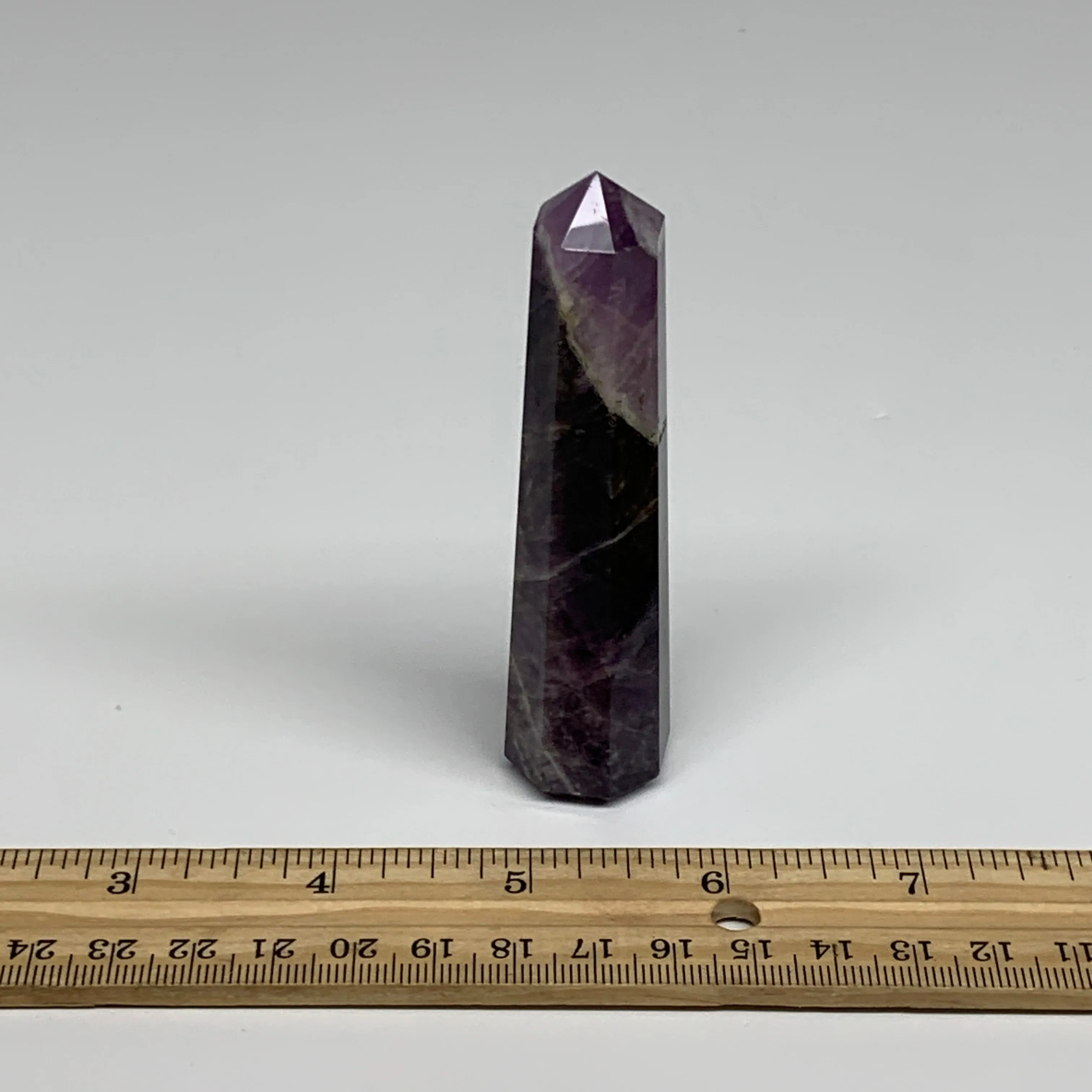 66g,  3.6"x0.8", Natural Amethyst Tower Point Obelisk @Brazil, B31235