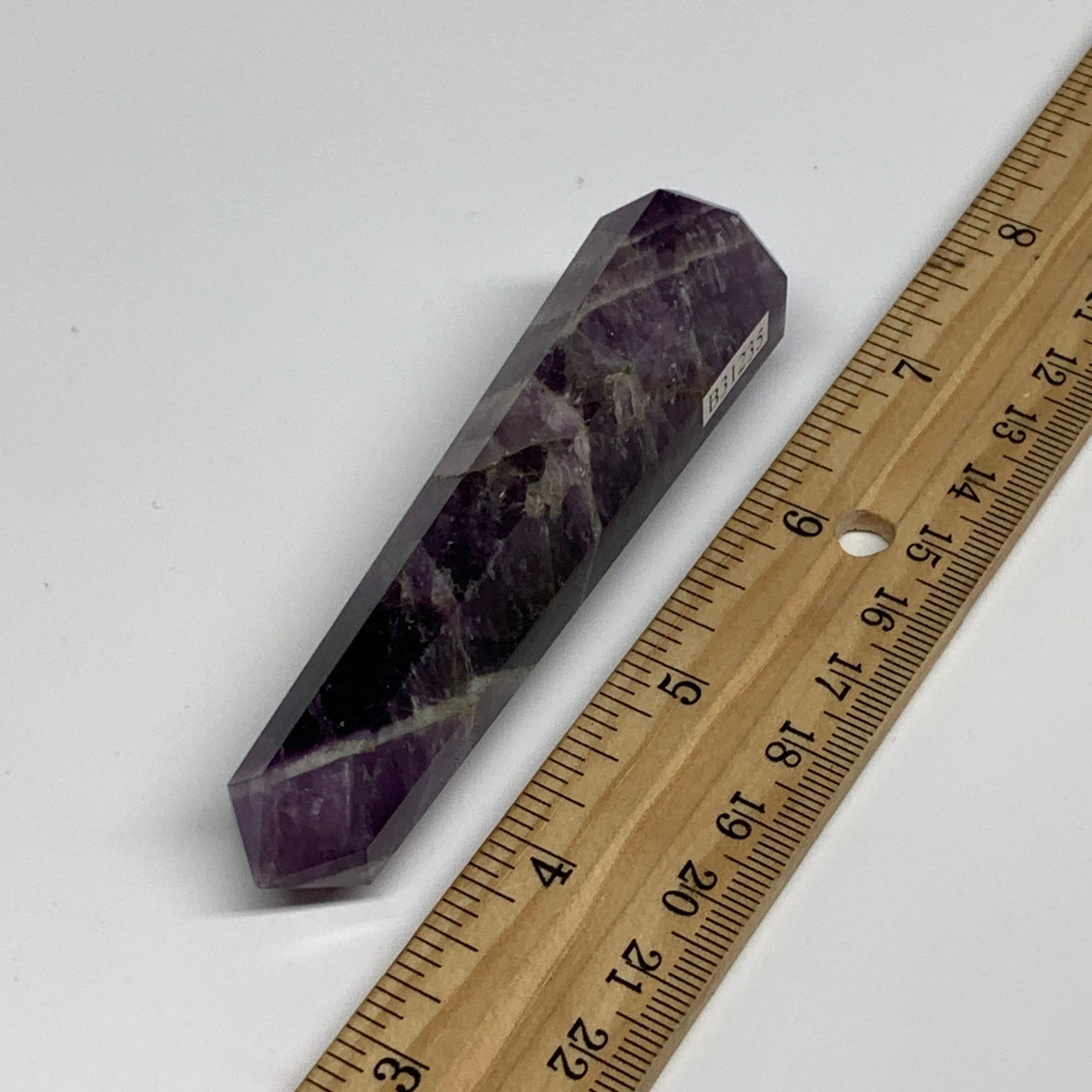 66g,  3.6"x0.8", Natural Amethyst Tower Point Obelisk @Brazil, B31235
