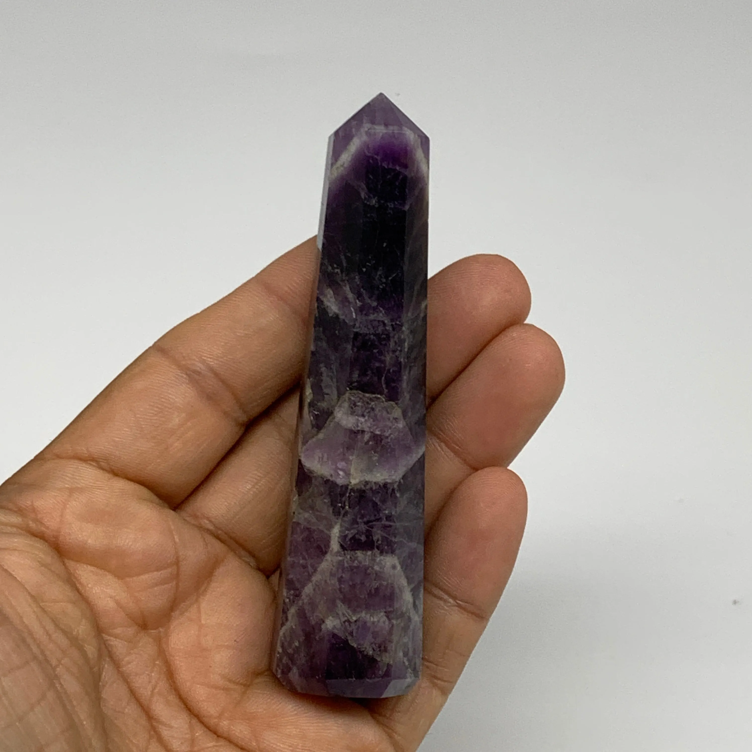 66g,  3.6"x0.8", Natural Amethyst Tower Point Obelisk @Brazil, B31235