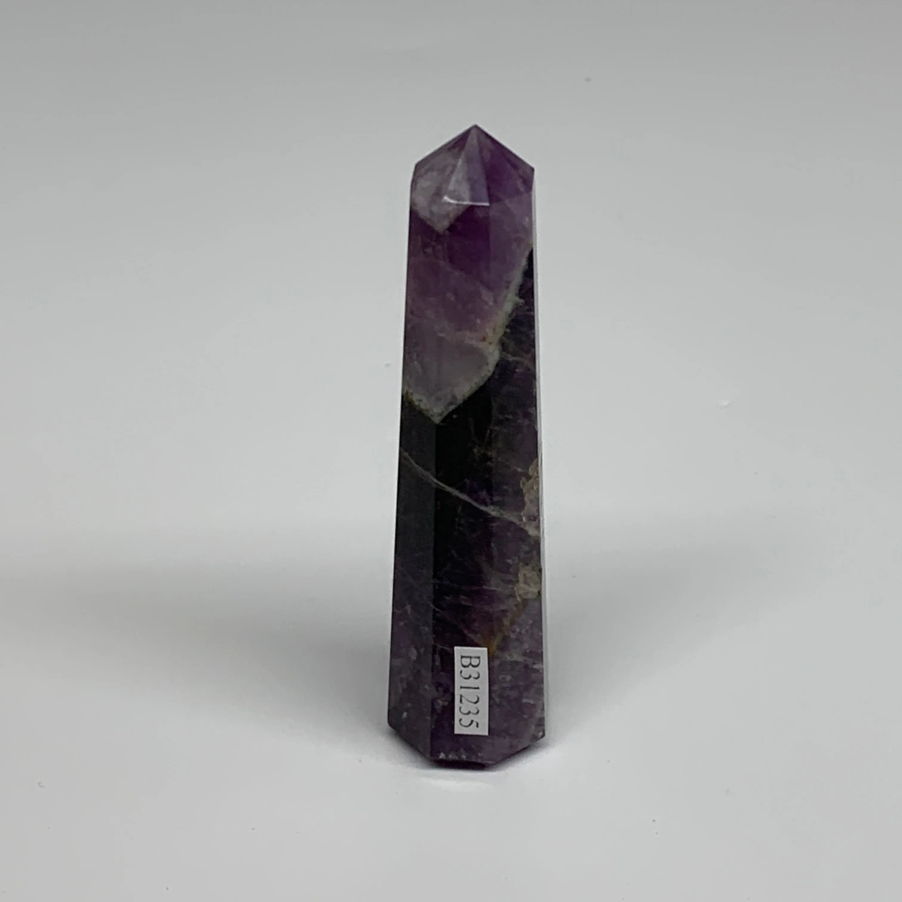 66g,  3.6"x0.8", Natural Amethyst Tower Point Obelisk @Brazil, B31235