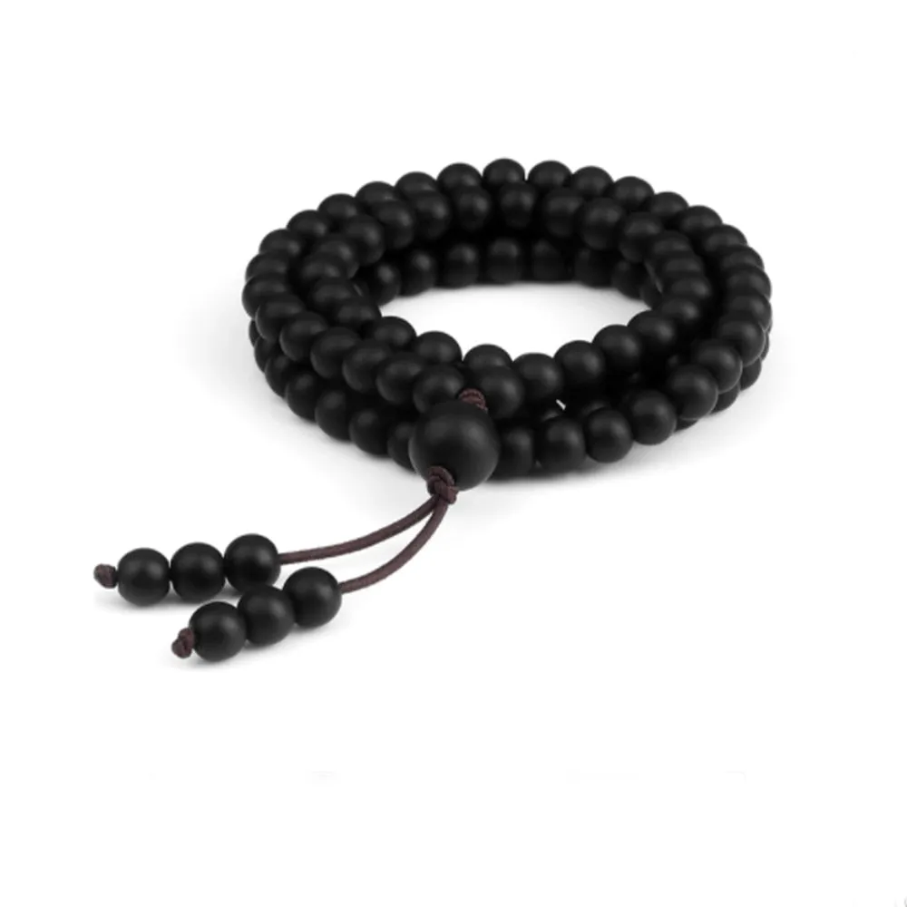 6mm Black Onyx Beaded Elastic Rope Wrap Bracelet Necklace