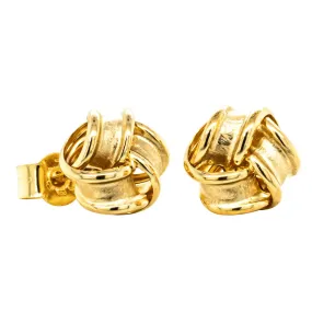 9ct Yellow Gold Ribbon Knot Stud Earrings