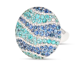 Adler Paraiba Tourmaline and Sapphire Ring