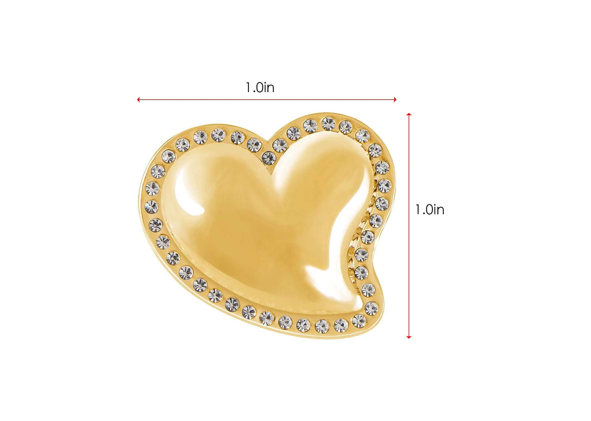 Alilang Stainless Steel Sparkly Clear Crystal Rhinestones Heart Stud Earrings Geometric Chunky Earrings