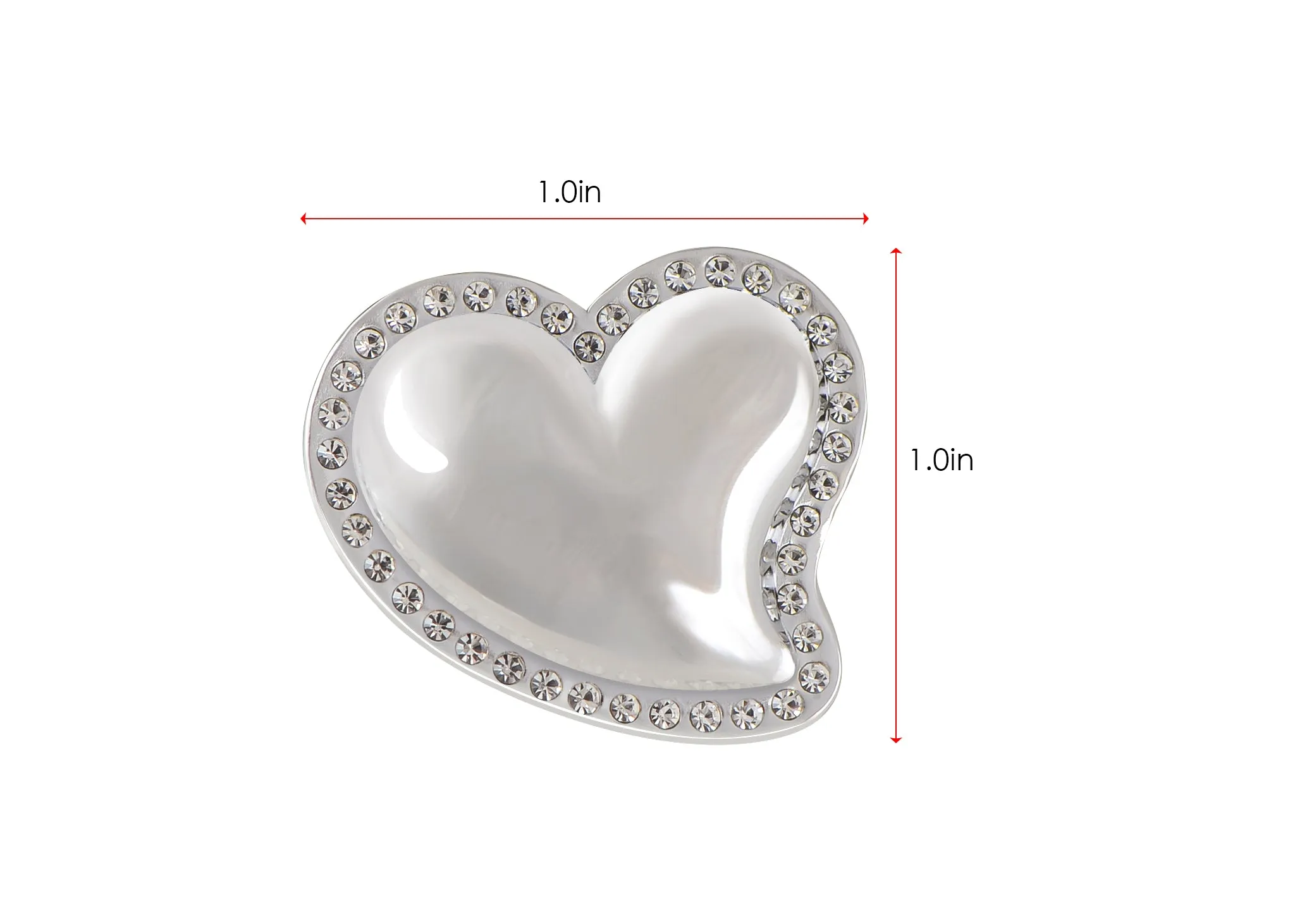 Alilang Stainless Steel Sparkly Clear Crystal Rhinestones Heart Stud Earrings Geometric Chunky Earrings