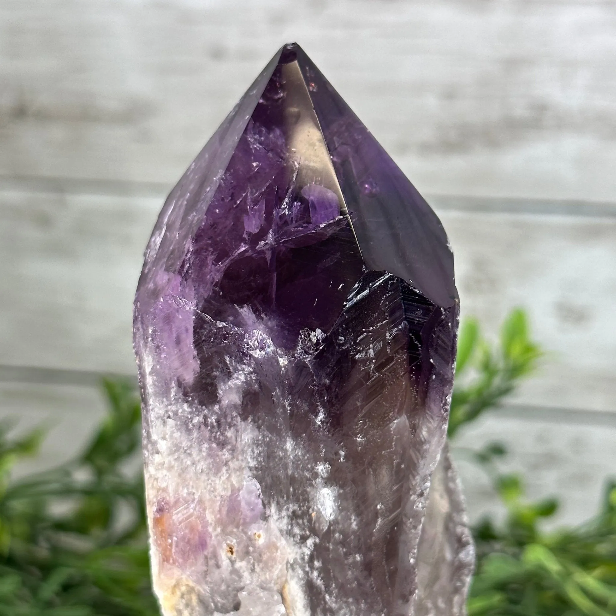Amethyst Crystal Point on a Metal Stand, 7.5" Tall Model #3122AM-007 by Brazil Gems