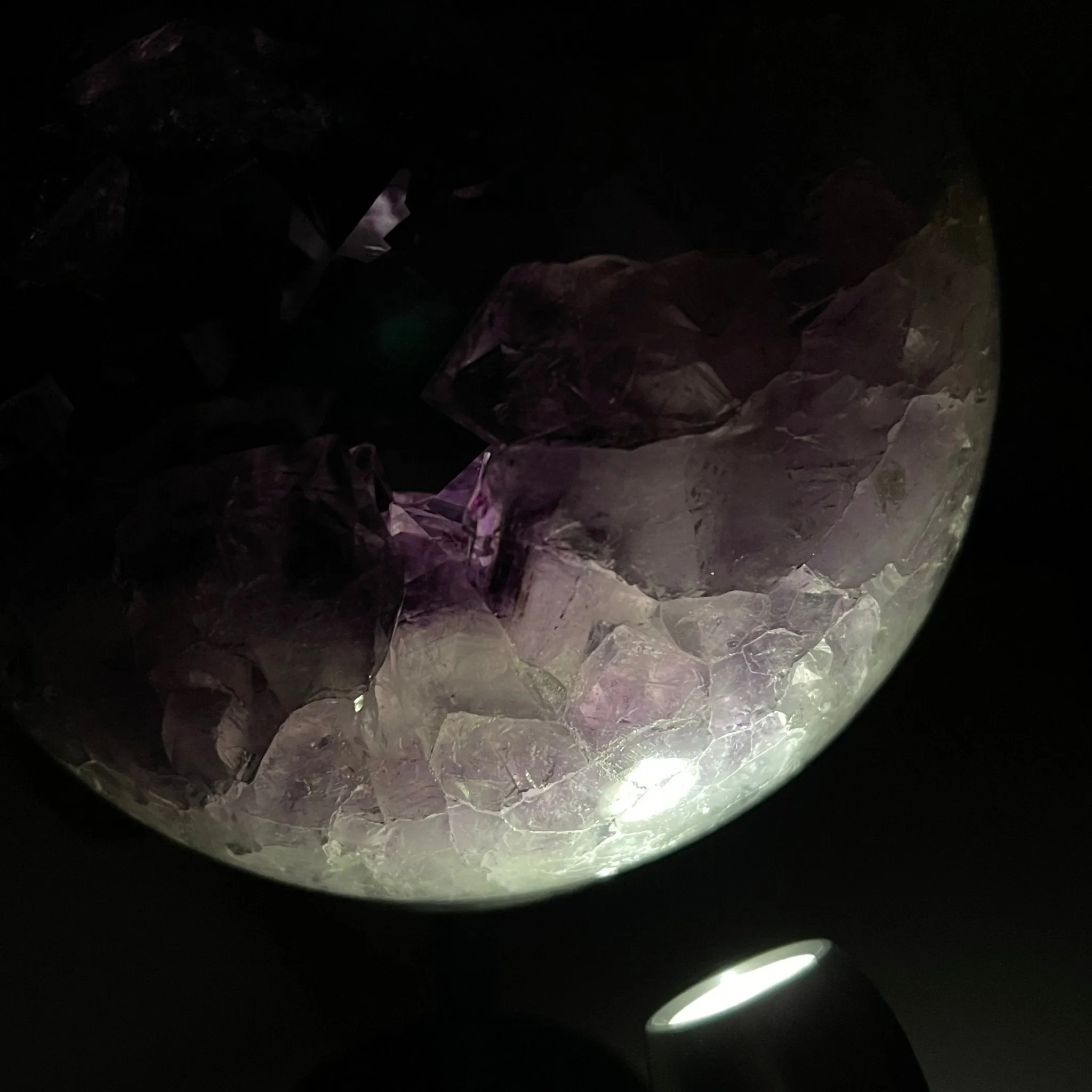 Amethyst Sphere on a Metal Base 7.3 lbs & 8.25" Tall Model #5630-0007 by Brazil Gems