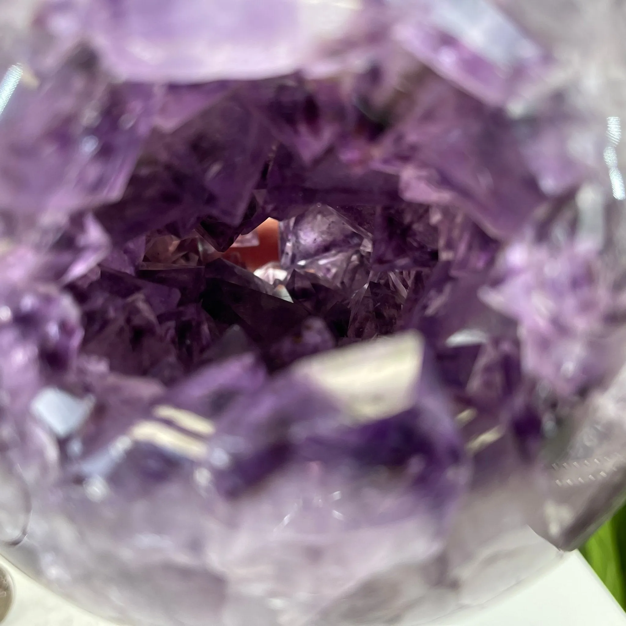 Amethyst Sphere on a Metal Base 7.3 lbs & 8.25" Tall Model #5630-0007 by Brazil Gems