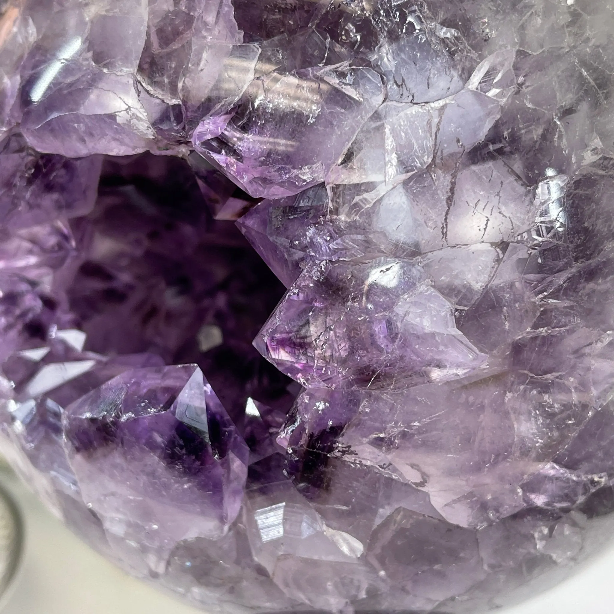 Amethyst Sphere on a Metal Base 7.3 lbs & 8.25" Tall Model #5630-0007 by Brazil Gems