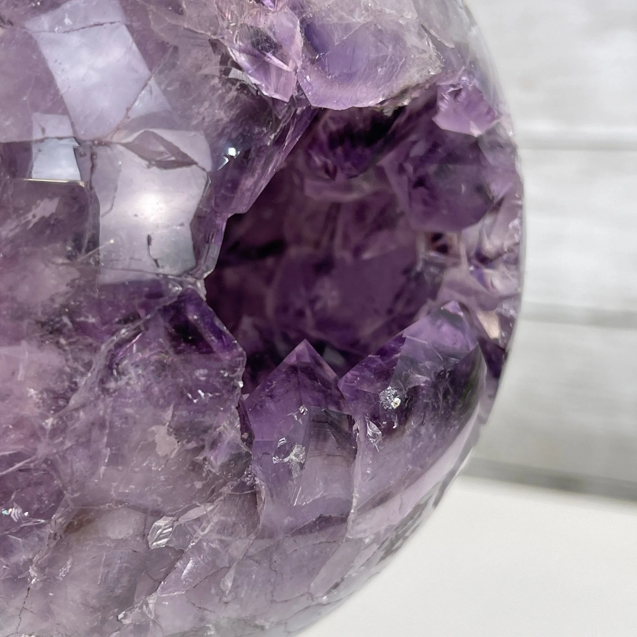 Amethyst Sphere on a Metal Base 7.3 lbs & 8.25" Tall Model #5630-0007 by Brazil Gems