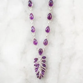 Amethyst Tassel Silver Necklace