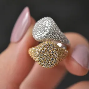 Amora Textured Sterling Silver Cocktail Rings