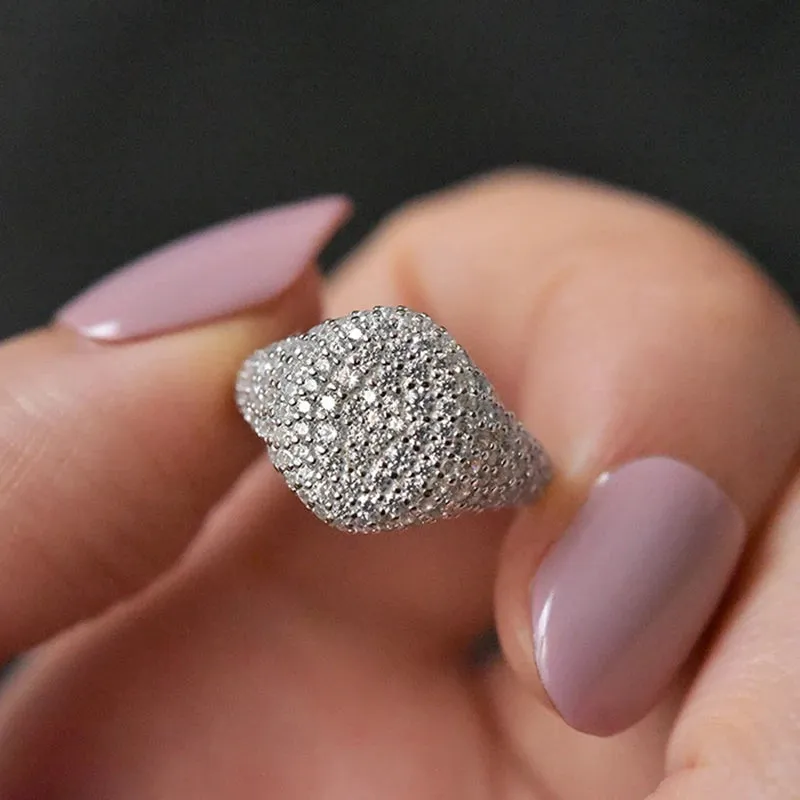 Amora Textured Sterling Silver Cocktail Rings