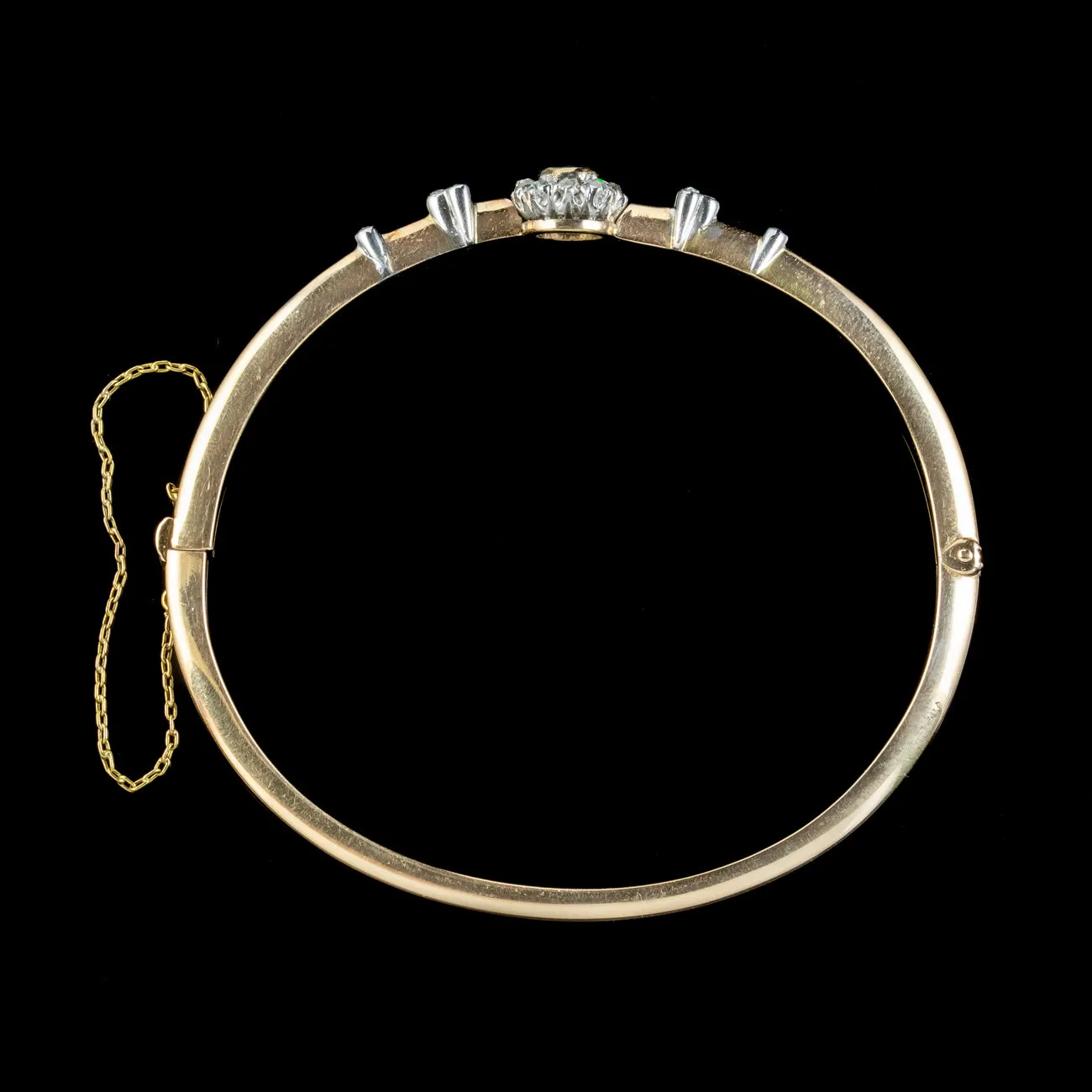 Antique Edwardian Austro-Hungarian Sapphire Diamond Daisy Bangle