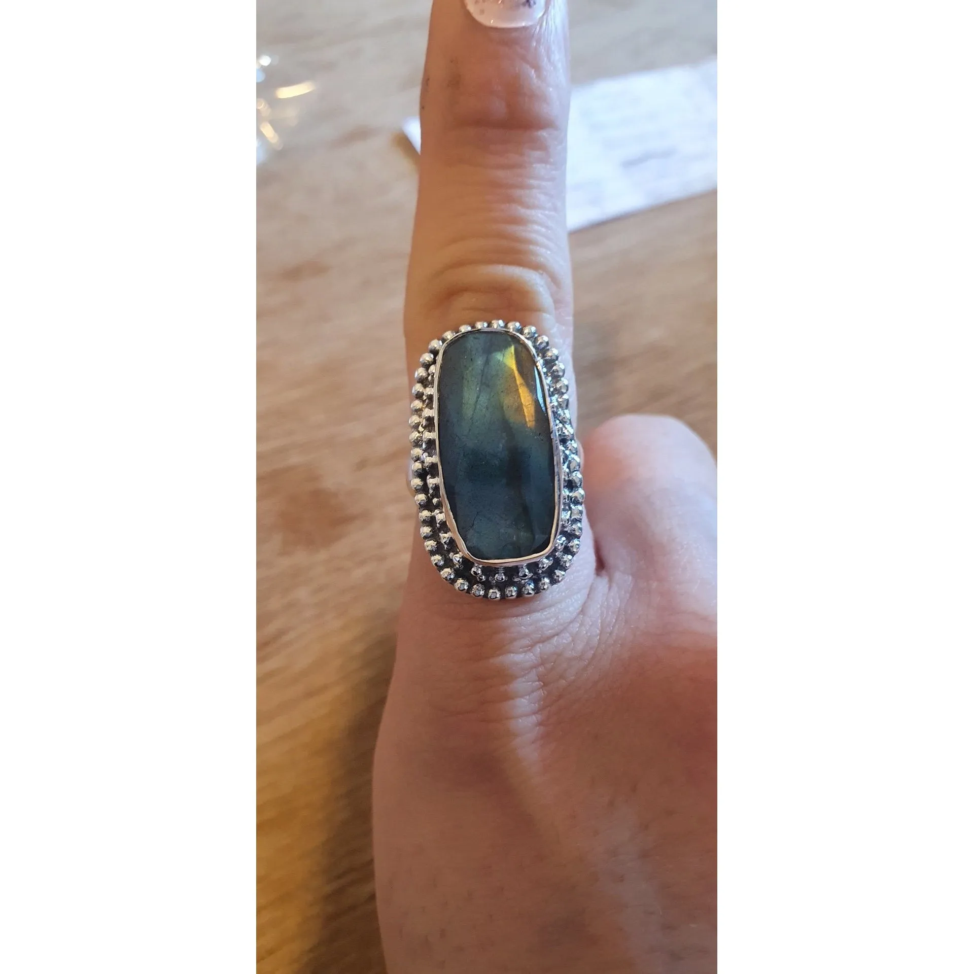 Auryn Cut Gemstone Sterling Silver Ring