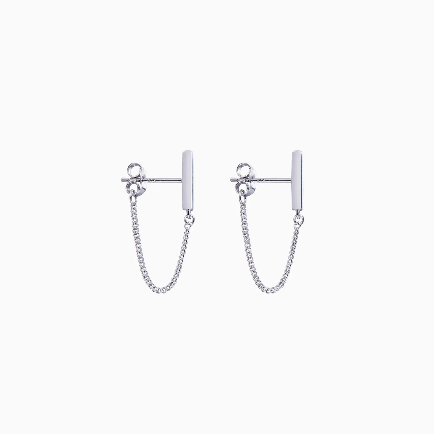 Bar with Chain Dangle Earrings