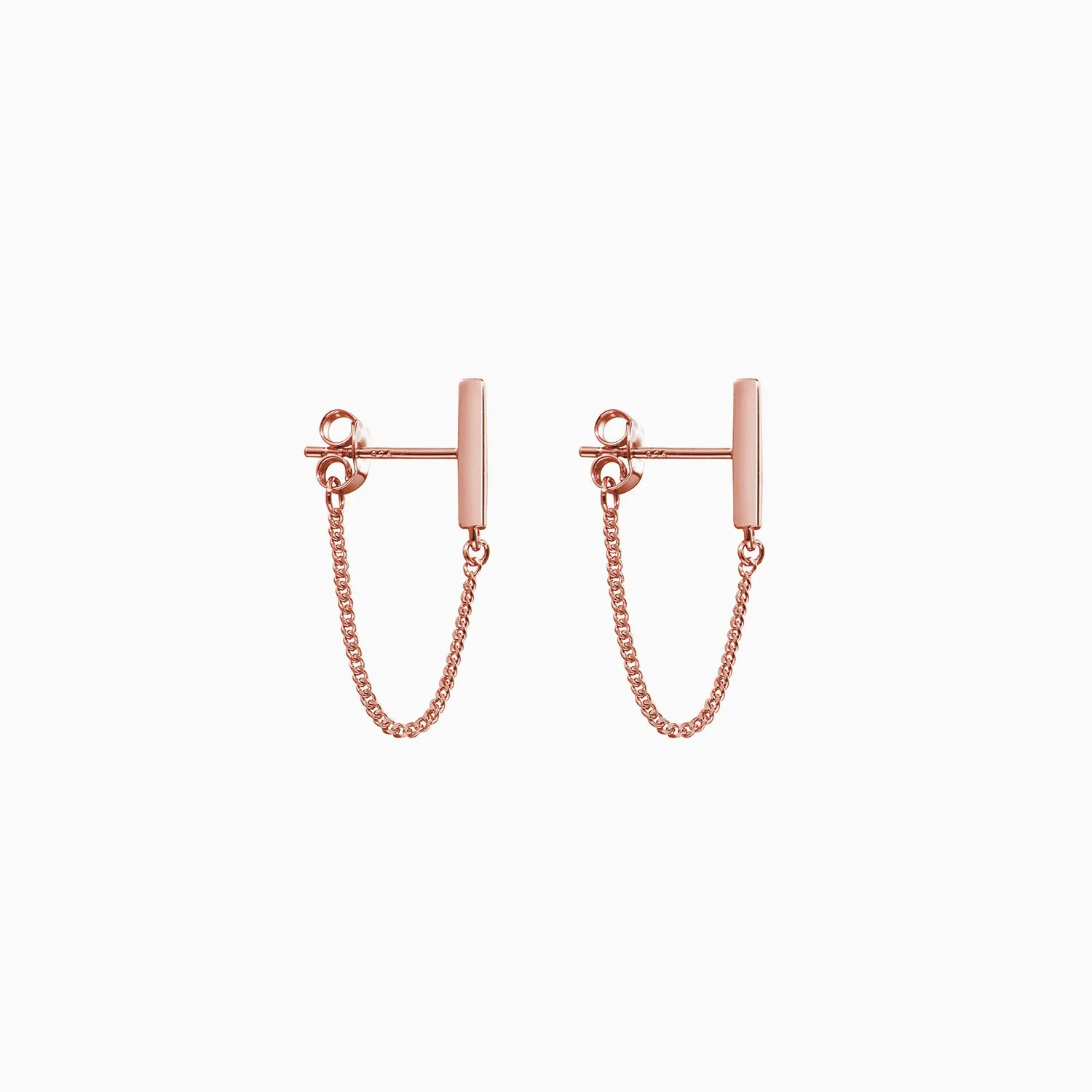 Bar with Chain Dangle Earrings