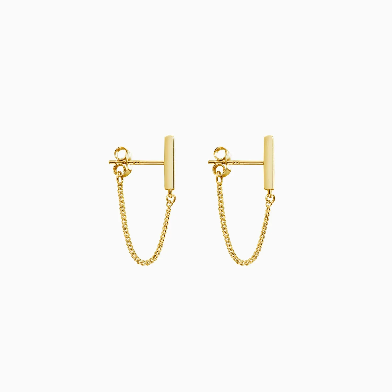 Bar with Chain Dangle Earrings