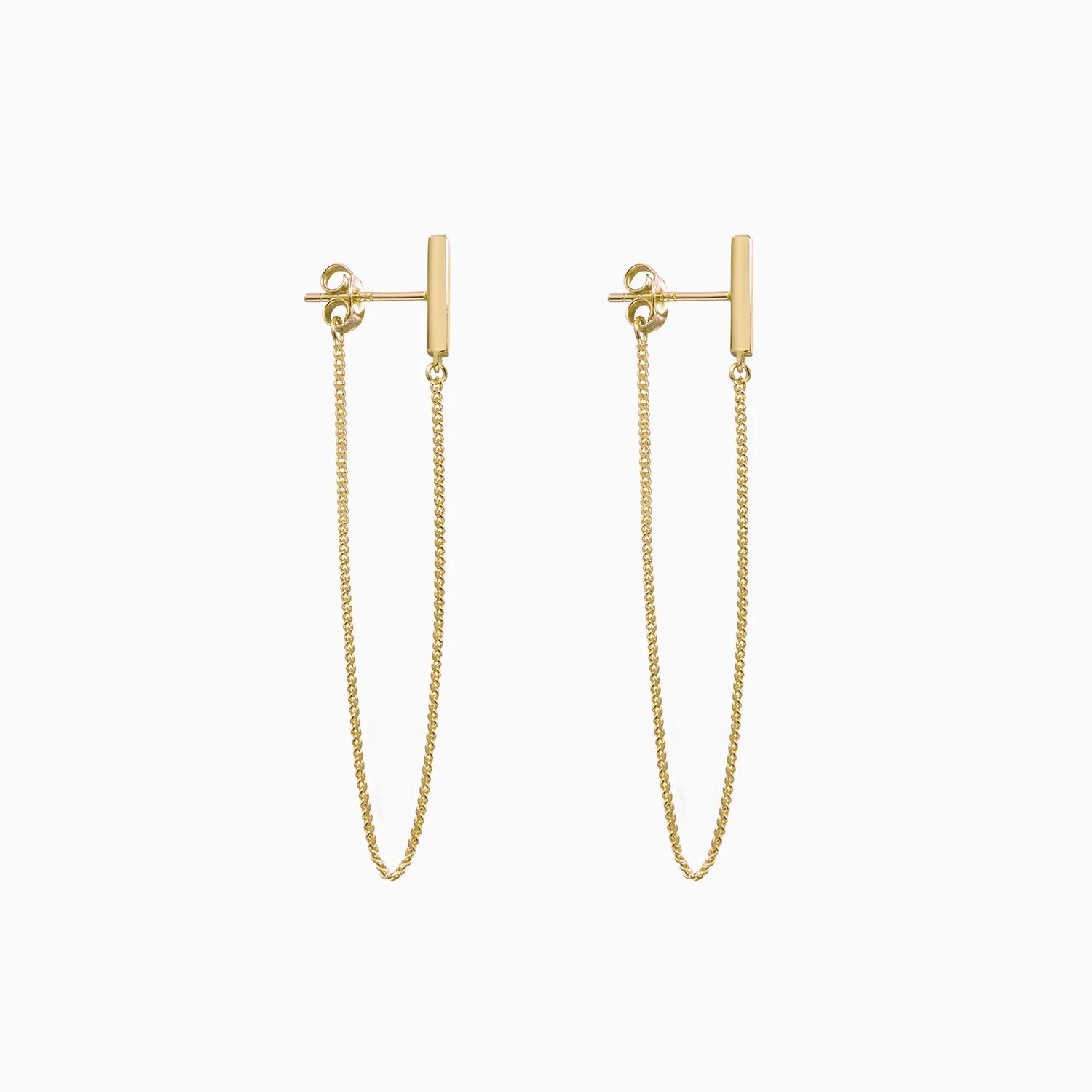 Bar with Chain Dangle Earrings